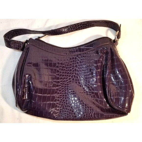 Nine West Deep Grape Purple Faux Alligator Leather Skin Purse/Bag - Picture 7 of 10